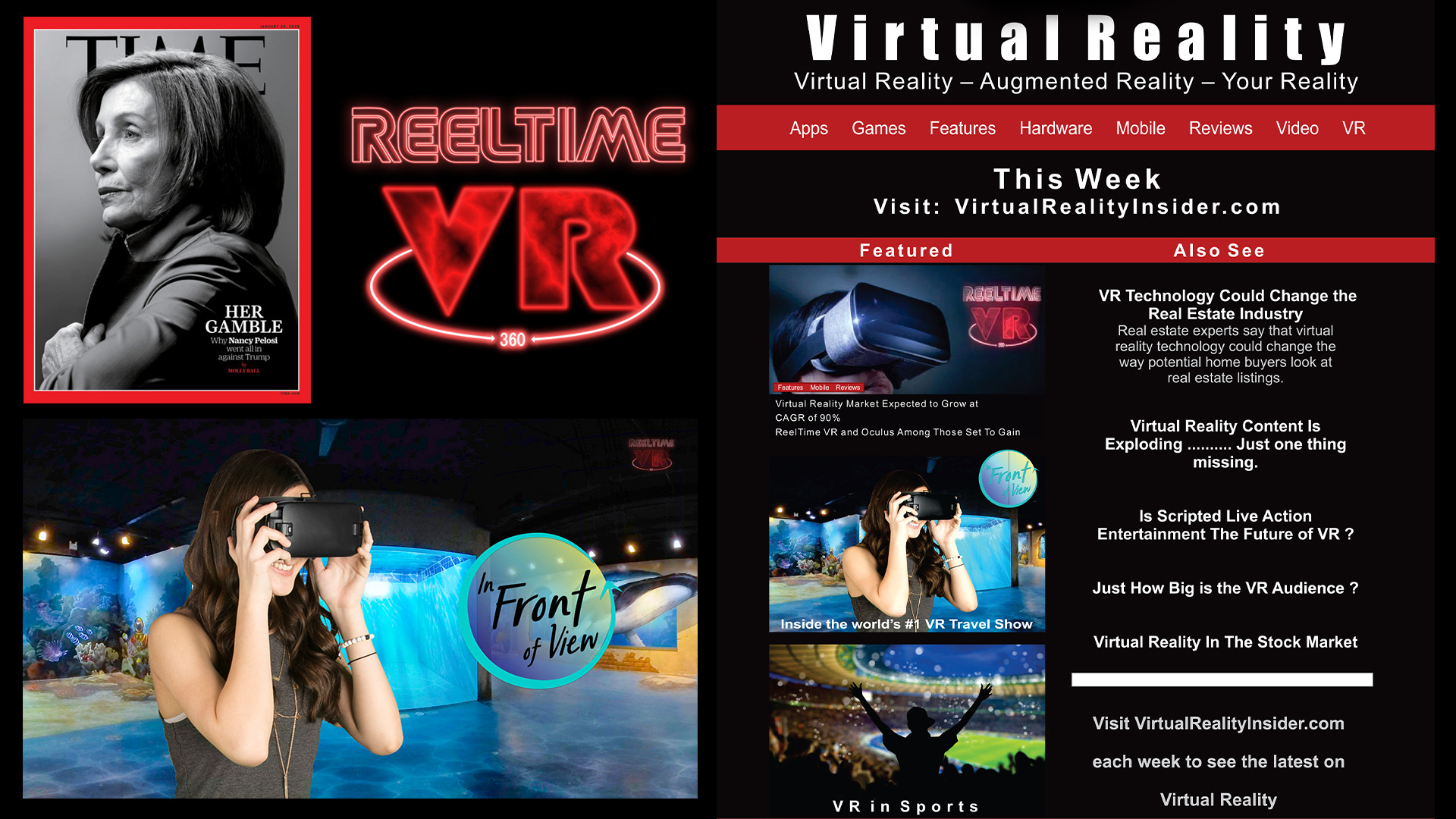 ReelTimes “In Front of View” Cited in TIME Magazine as “The Worlds #1 VR Travel Show” by Virtual Reality Insider, Starring International Superstar Front Montgomery and Daughter Leonie Montgomery